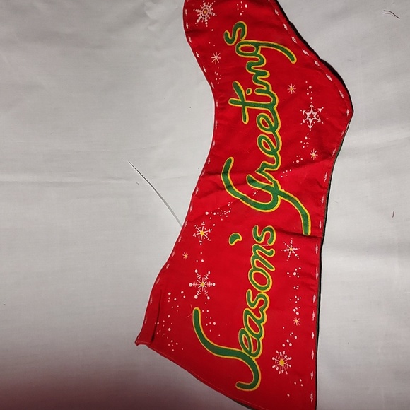 Vintage 1950 Christmas Stocking Christmas Design Snowmen Horse Season Greetings - Picture 6 of 10